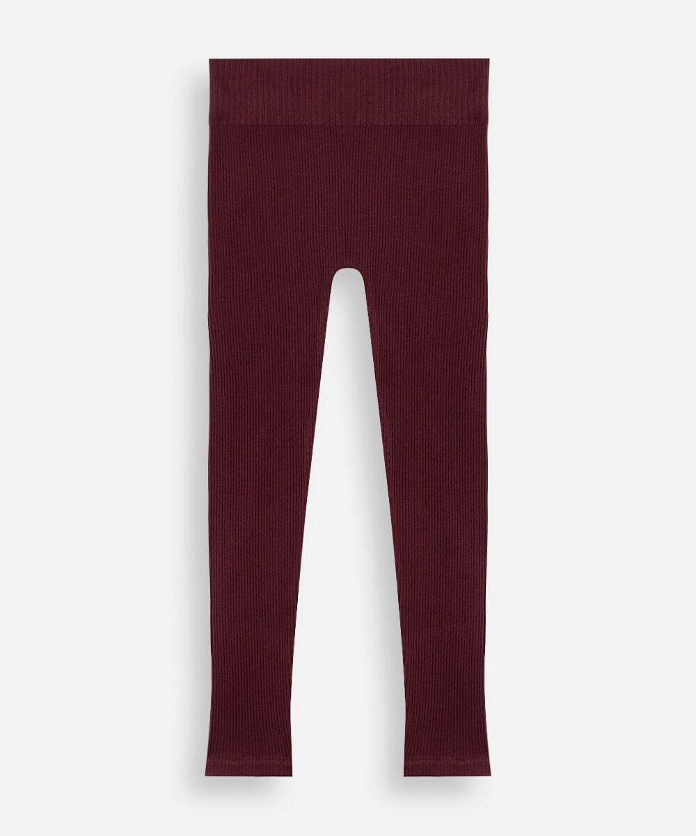 calça legging infantil de poliamida sem costura vinho