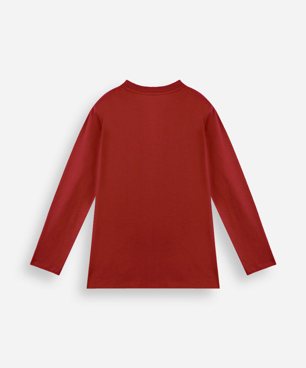 camiseta infantil de algodão manga longa homem aranha vermelha