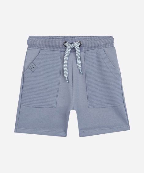 short de moletom infantil com cordão azul