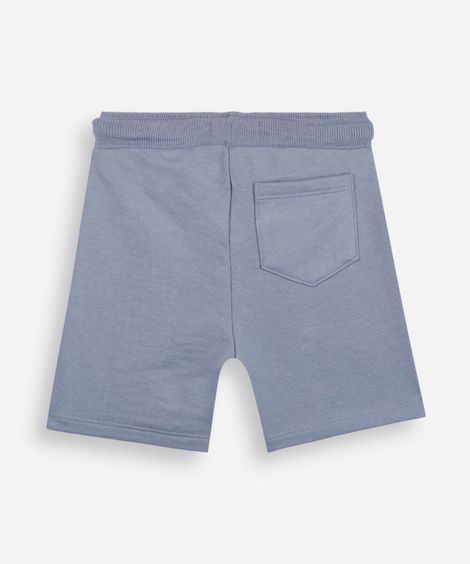 short de moletom infantil com cordão azul
