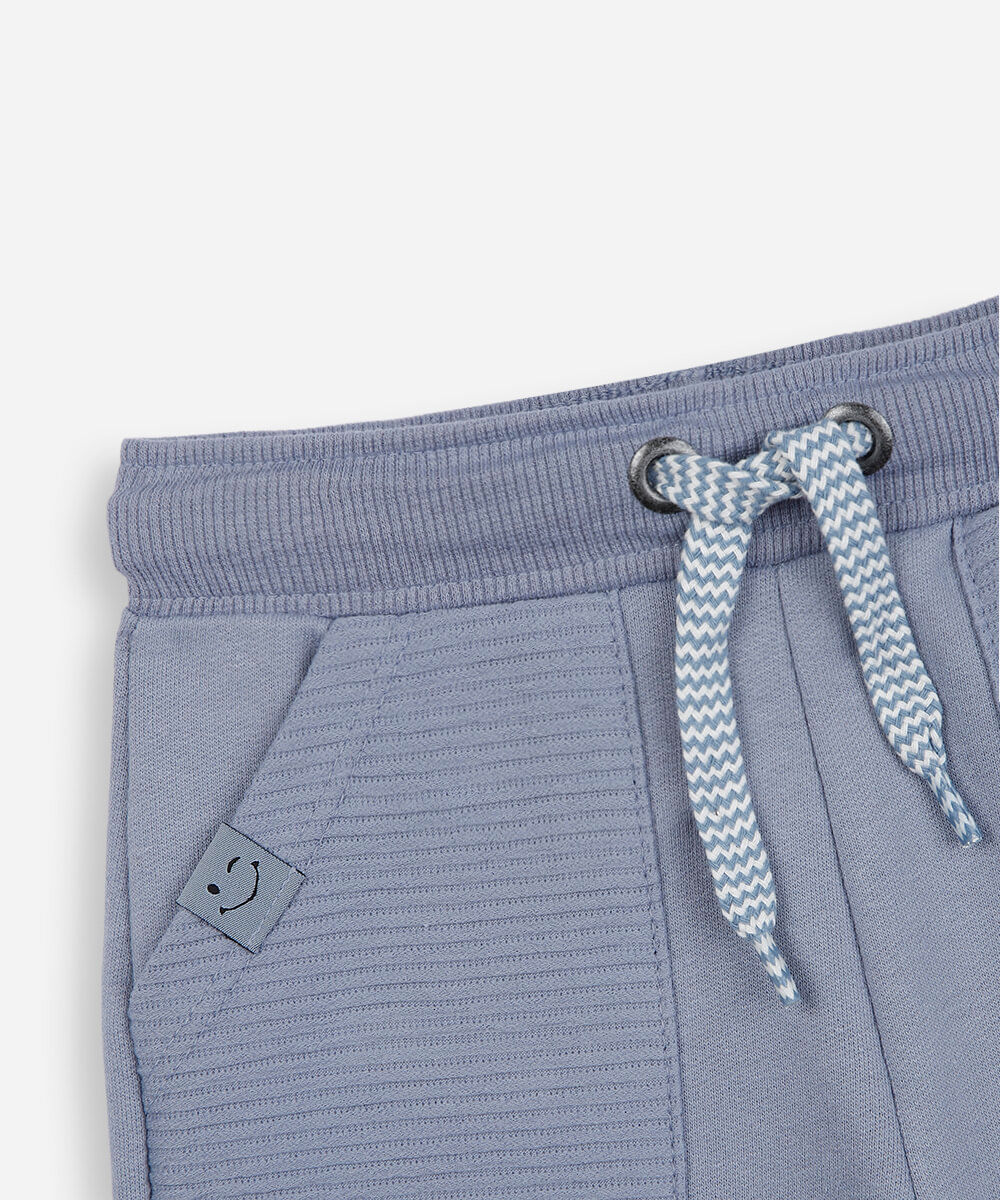 short de moletom infantil com cordão azul
