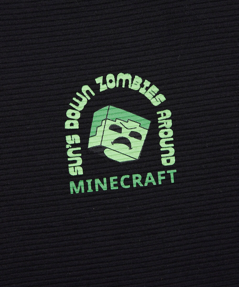 camiseta infantil com algodão manga longa canelada minecraft preta