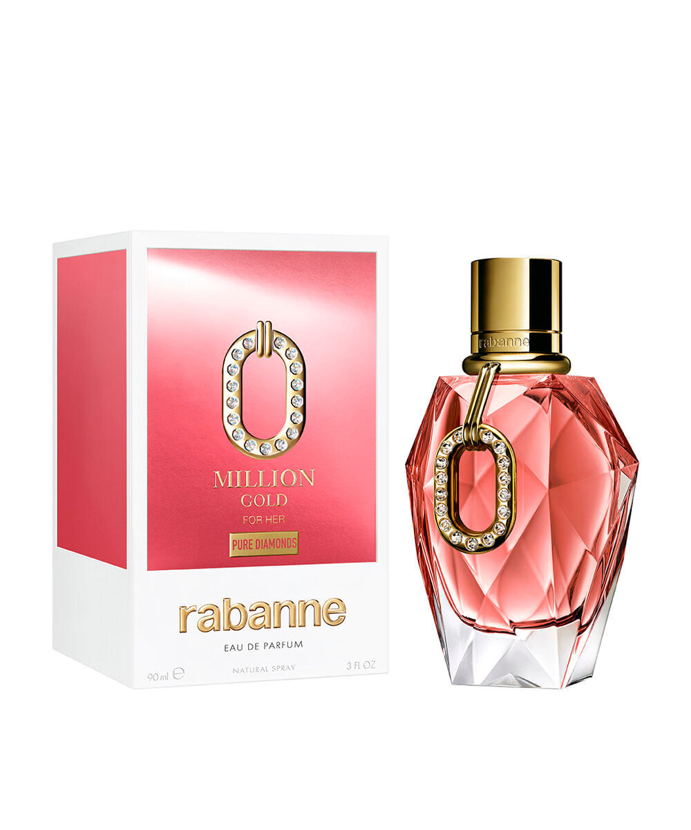 perfume feminino rabanne million gold for her pure diamonds eau de parfum 90ml