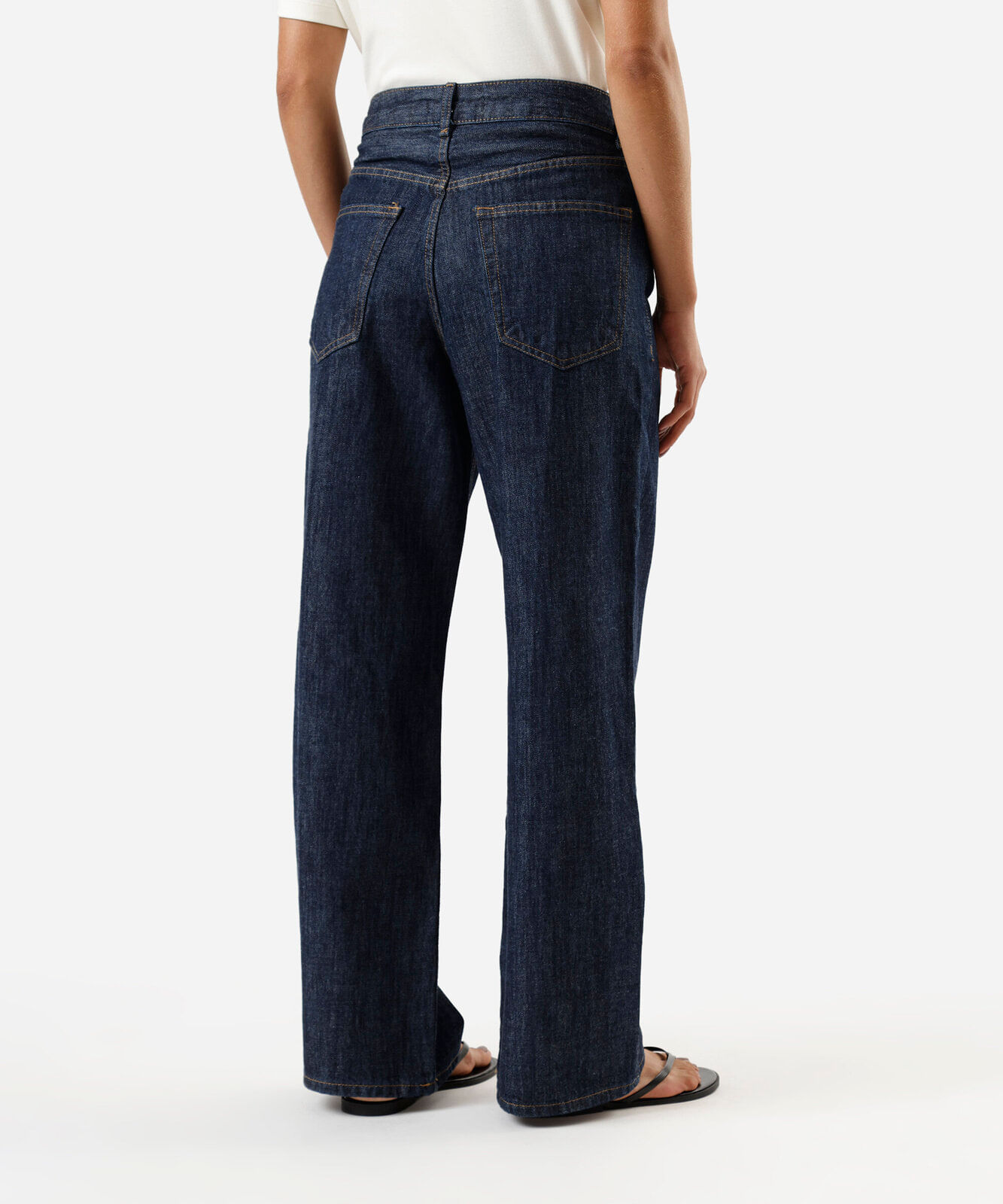 calça wide leg feminina jeans cintura alta azul