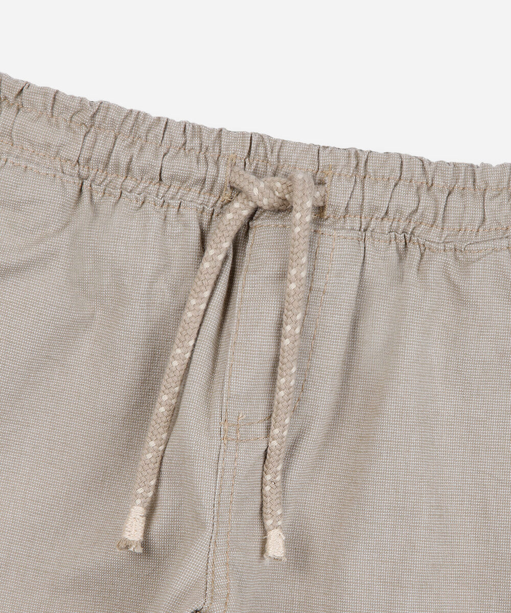 calça jogger infantil de sarja cós elástico bege