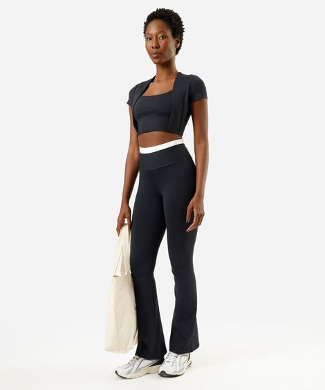 calça flare feminina esportiva ace preta