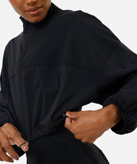 jaqueta feminina esportiva ace barra ajustável preta