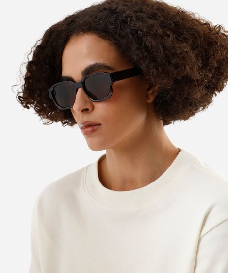 óculos de sol unissex quadrado de acetato - marrom