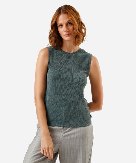 regata básica feminina texturizada verde