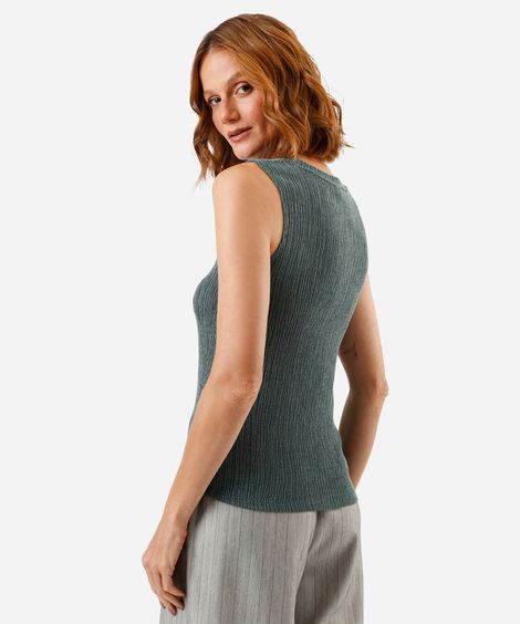 regata básica feminina texturizada verde