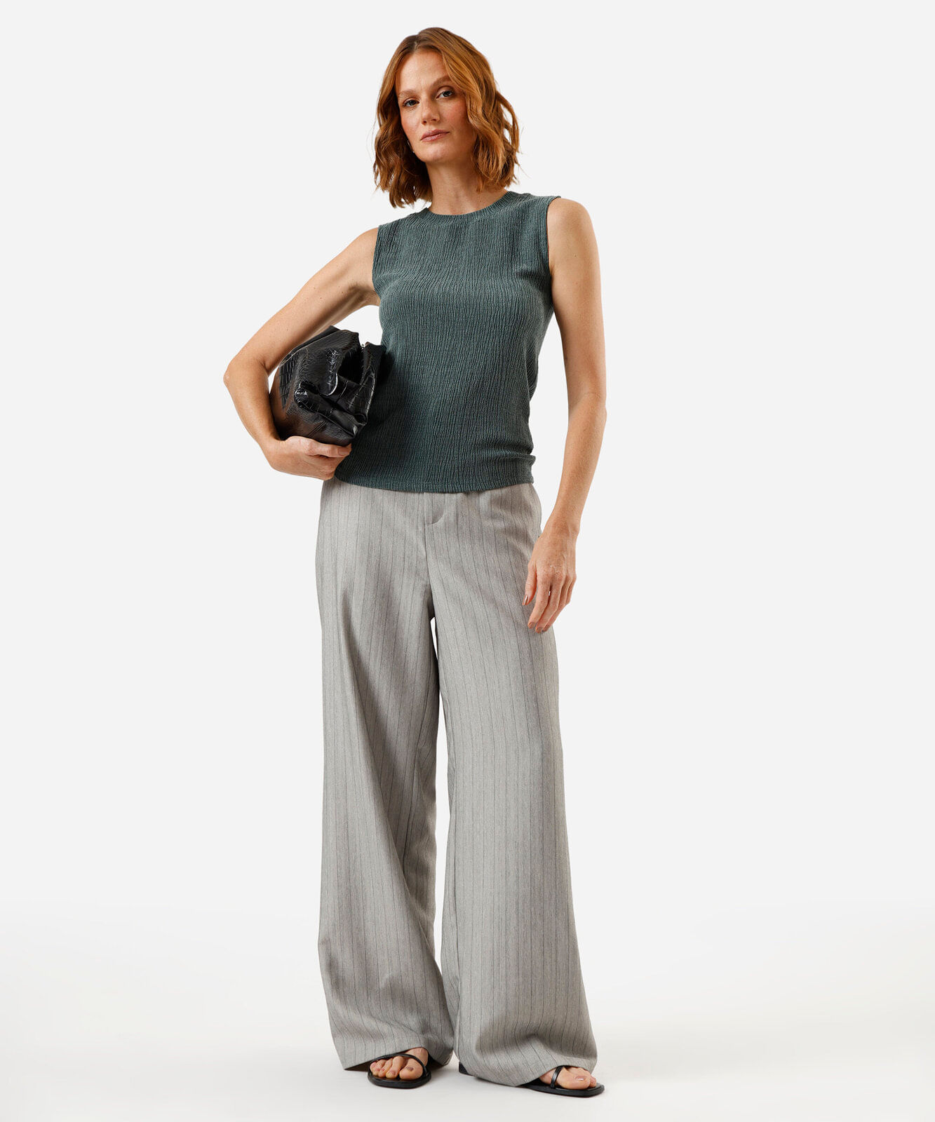 regata básica feminina texturizada verde
