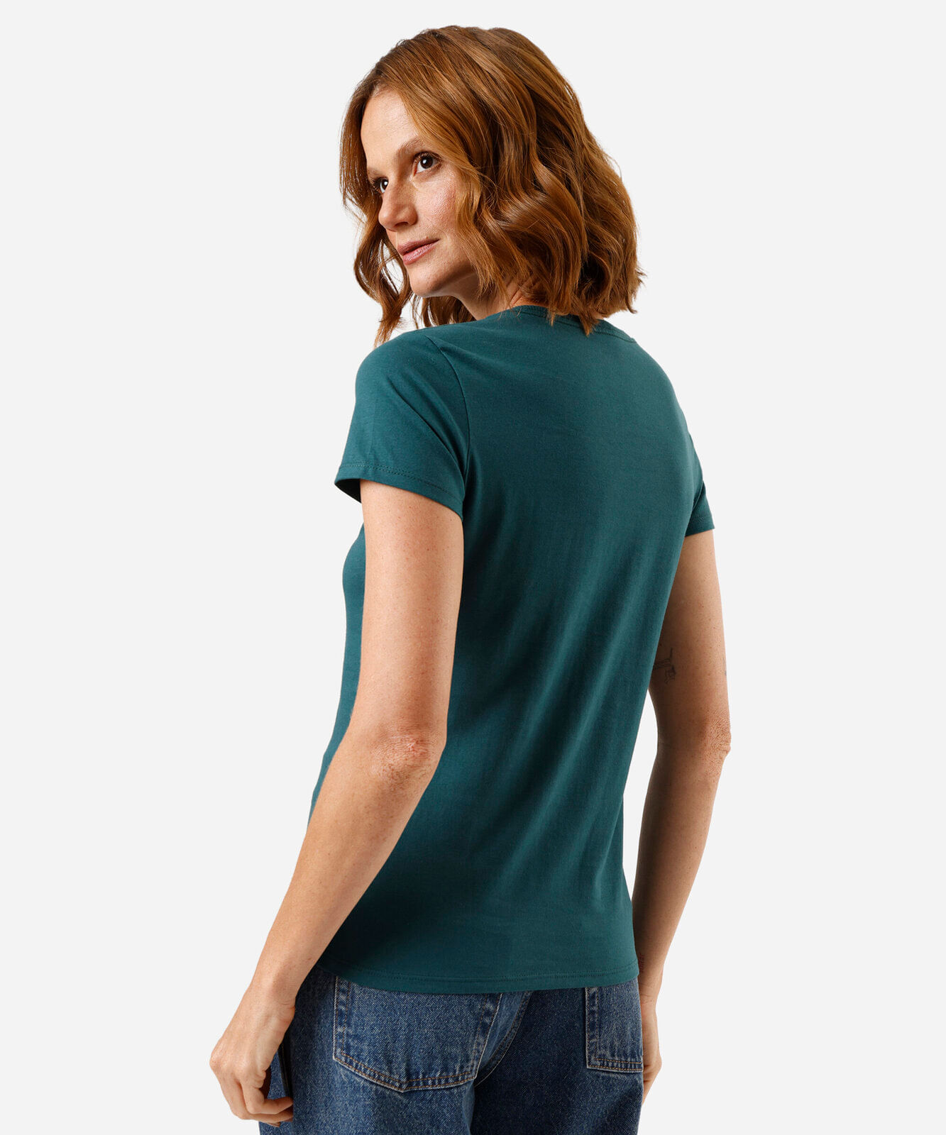 camiseta feminina de algodão manga curta snoopy verde
