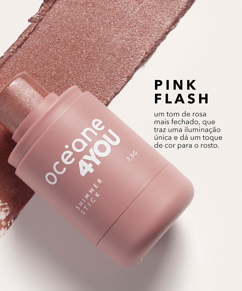 iluminador océane shimmer stick pink flash rosa