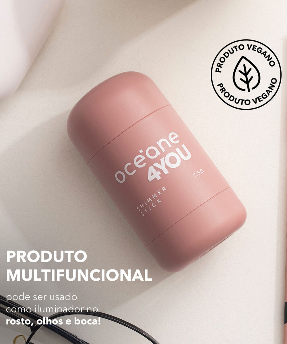 iluminador océane shimmer stick pink flash rosa
