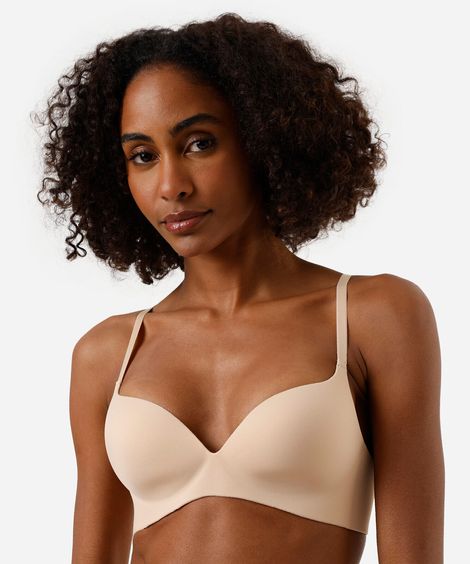 sutiã base feminino de poliamida selado bege