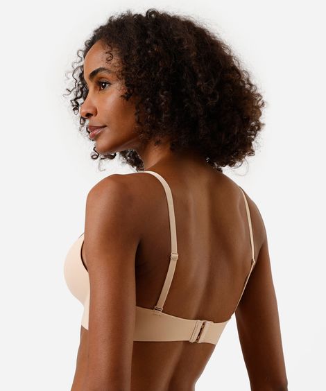 sutiã base feminino de poliamida selado bege