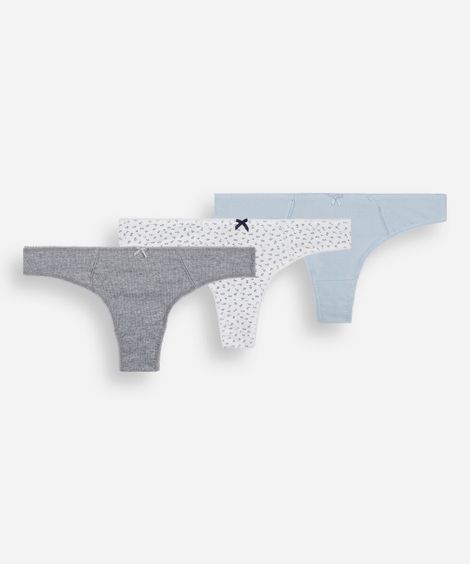 kit de 3 calcinhas feminina de algodão colorido