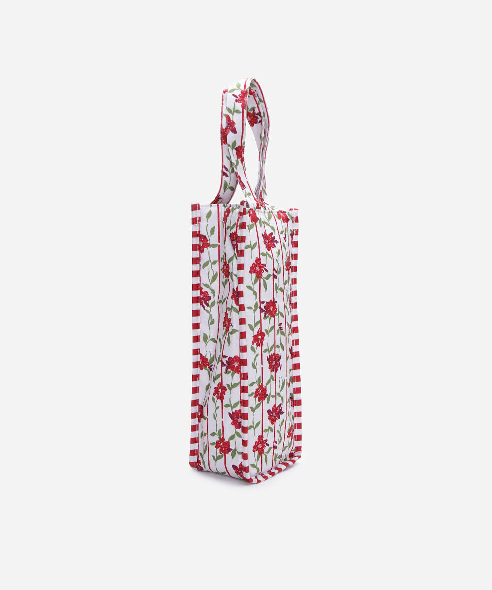 bolsa para vinho floral colorida