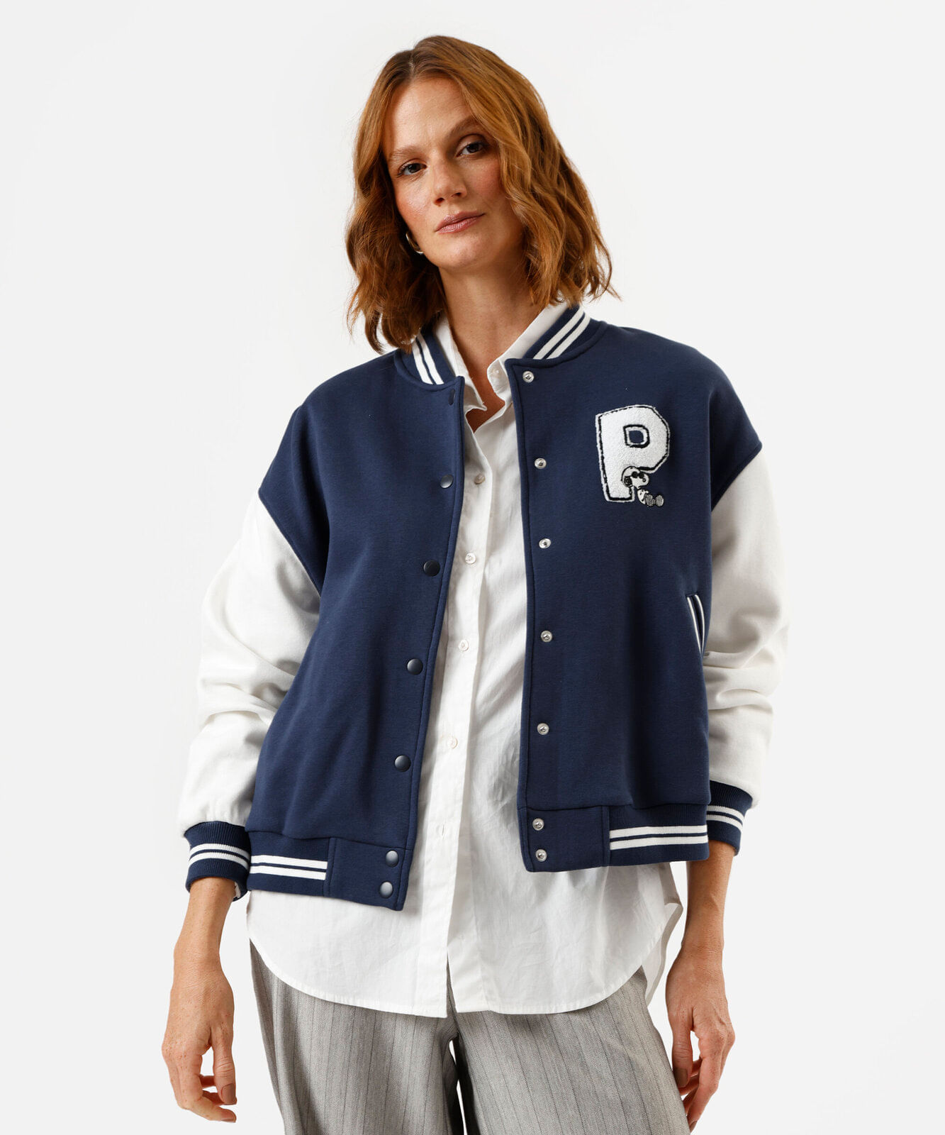 jaqueta bomber feminina de moletom snoopy azul