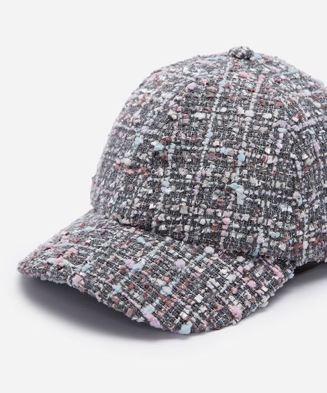 boné aba curva infantil de tweed colorido