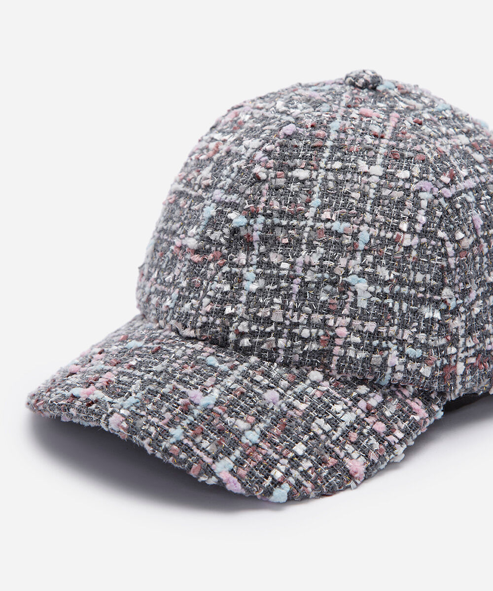 boné aba curva infantil de tweed colorido