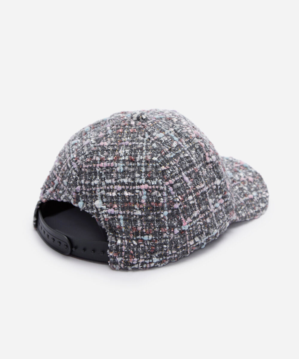 boné aba curva infantil de tweed colorido