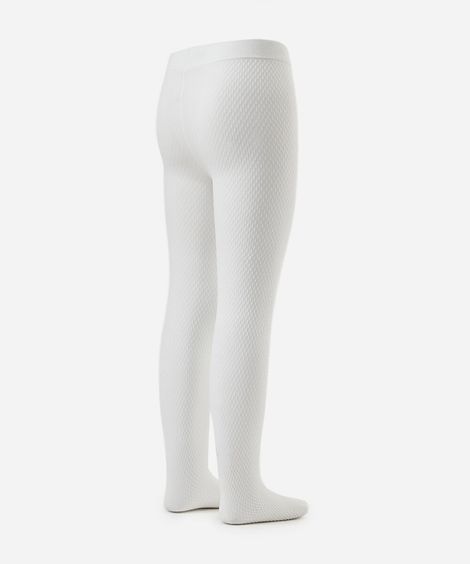 meia calça infantil de poliamida texturizada lupo branca