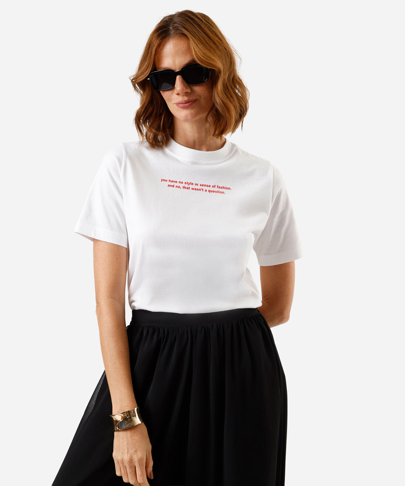 camiseta feminina de algodão estampada o diabo veste prada off white