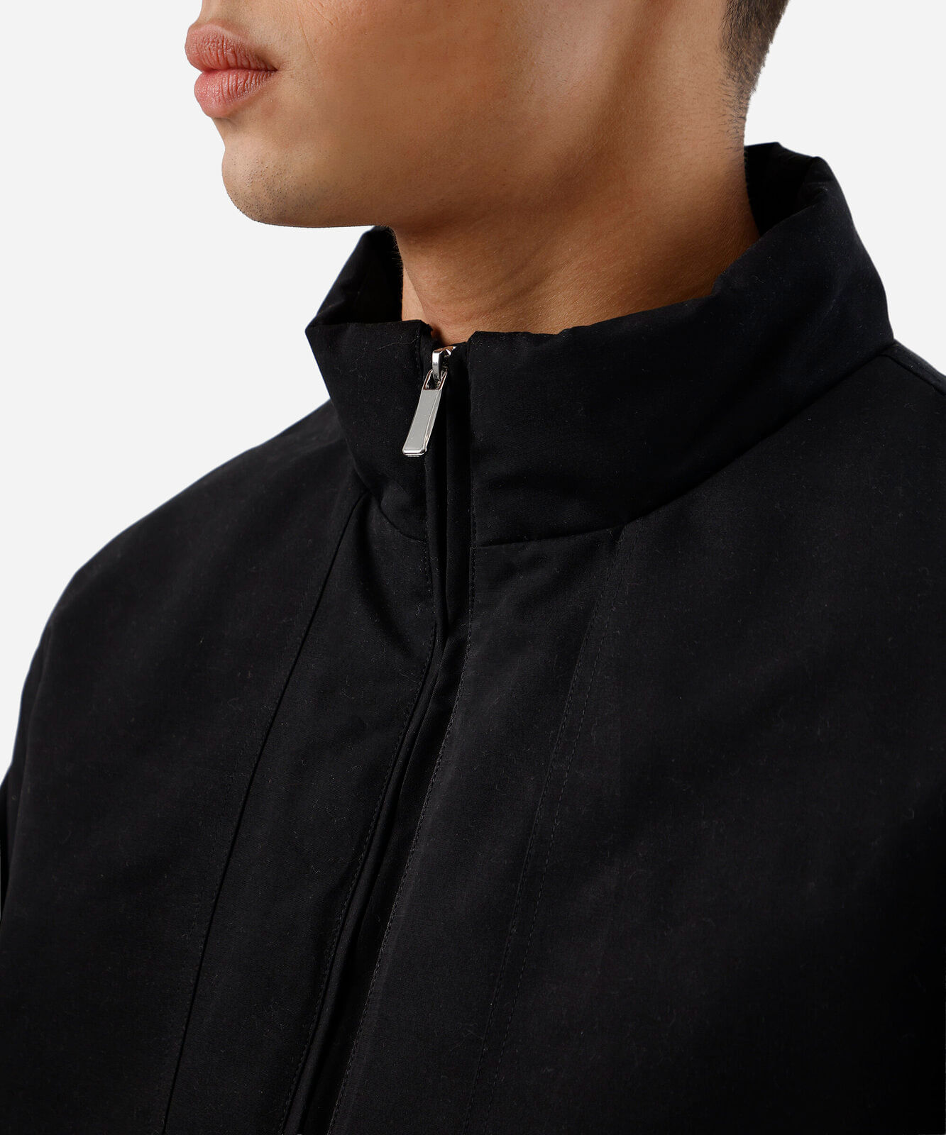 jaqueta masculina gola alta preta