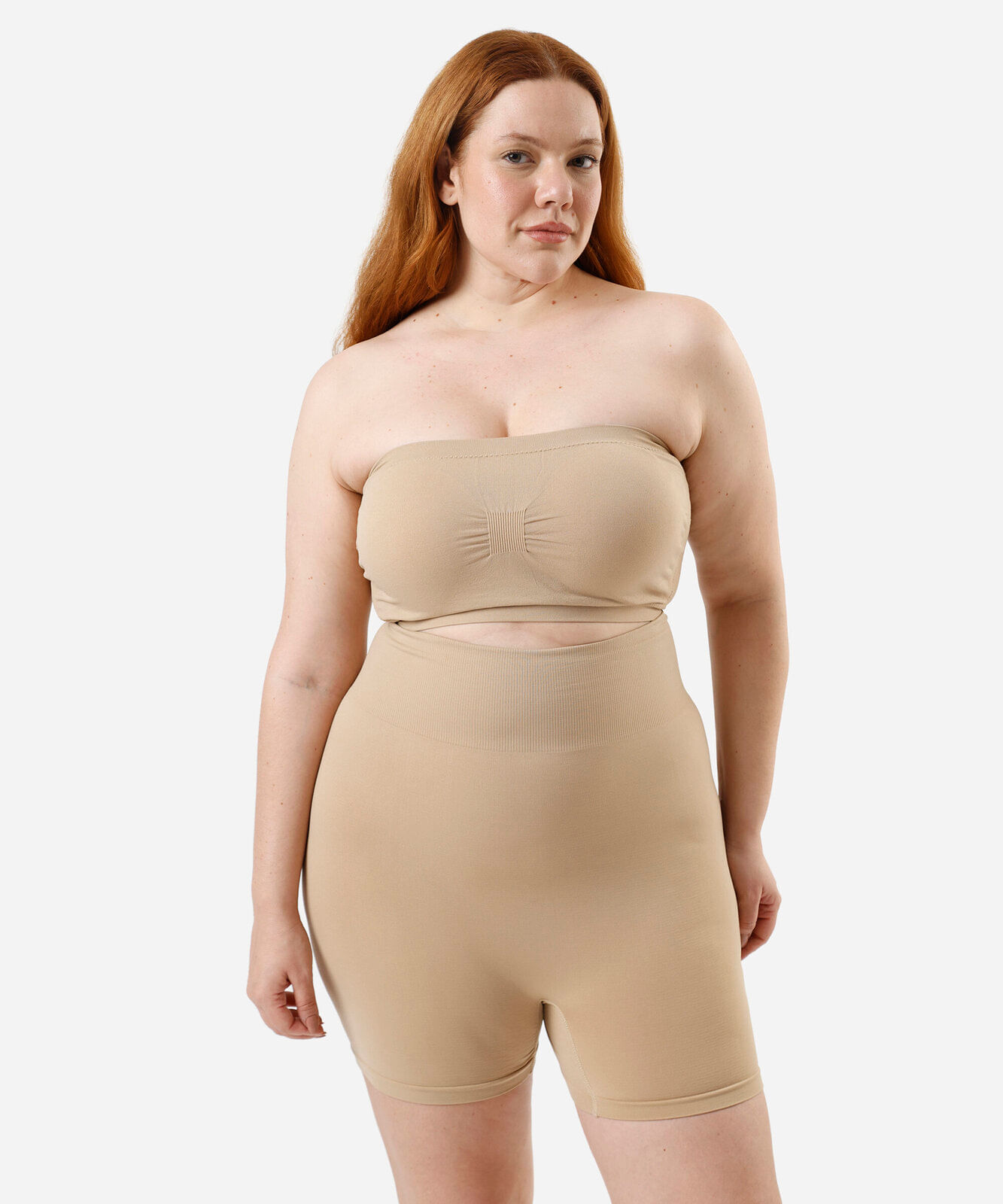sutiã faixa feminino com bojo removível plus size bege