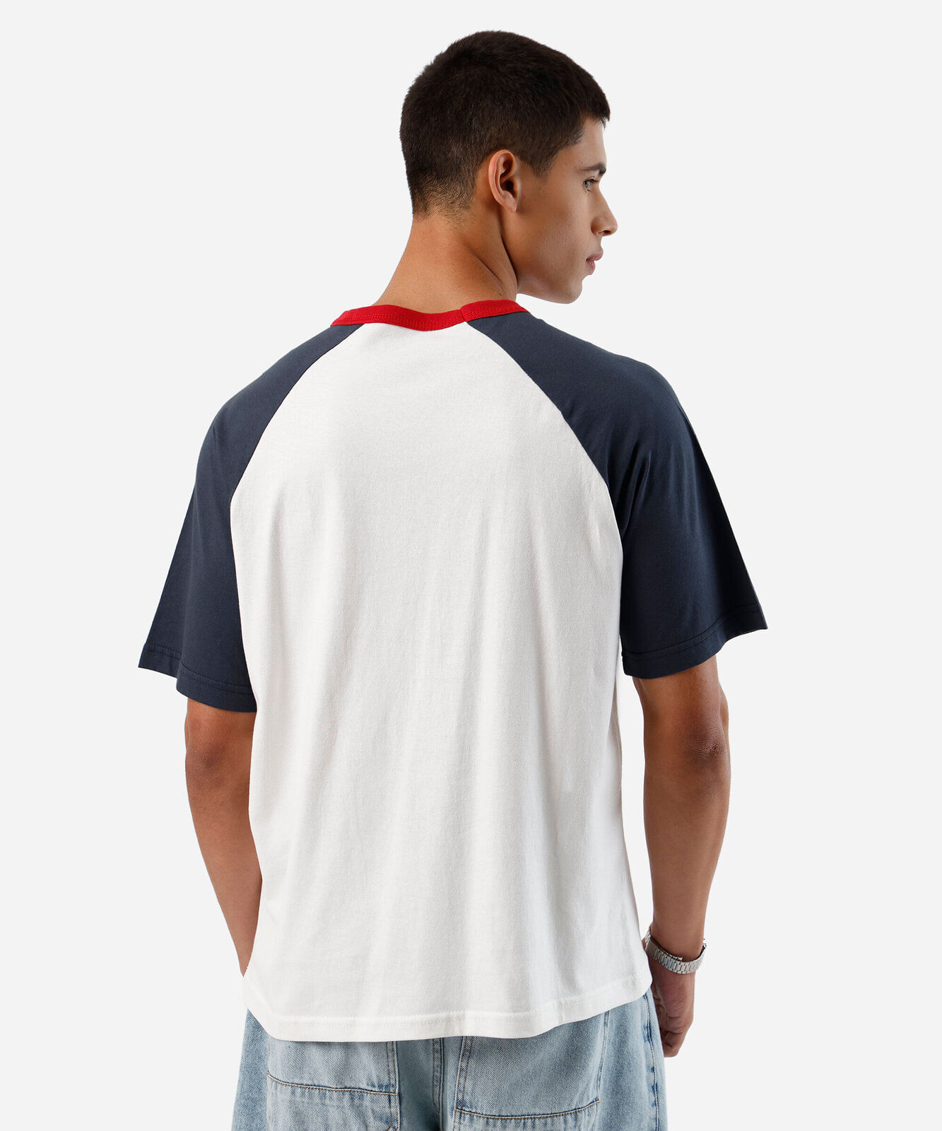 camiseta raglan masculina de algodão mickey off white