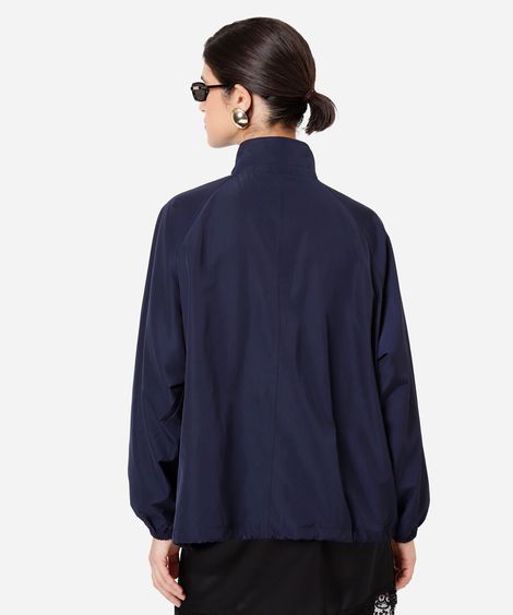 jaqueta feminina gola funnel neck azul