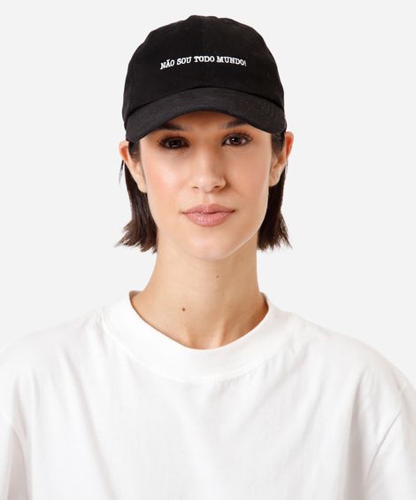 boné aba curva com bordado não sou todo mundo preto