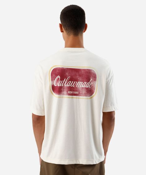 camiseta oversized masculina manga curta estampada off white