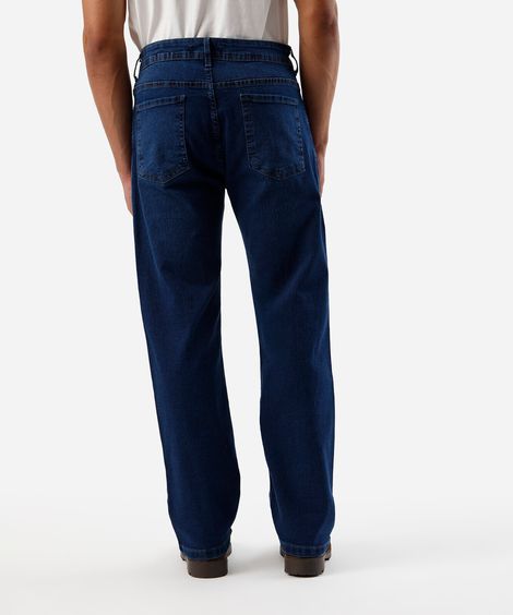 calça reta masculina jeans azul