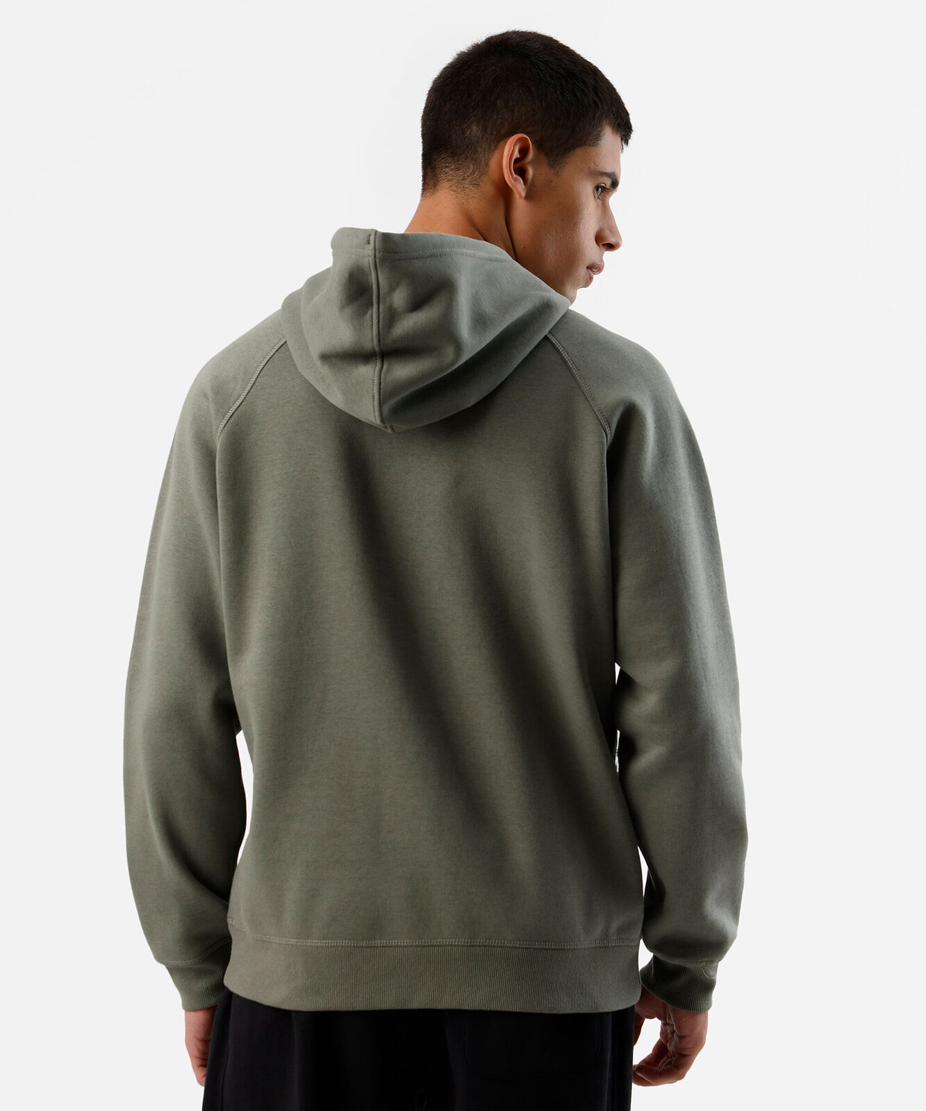 blusão básico masculino de moletom com capuz verde