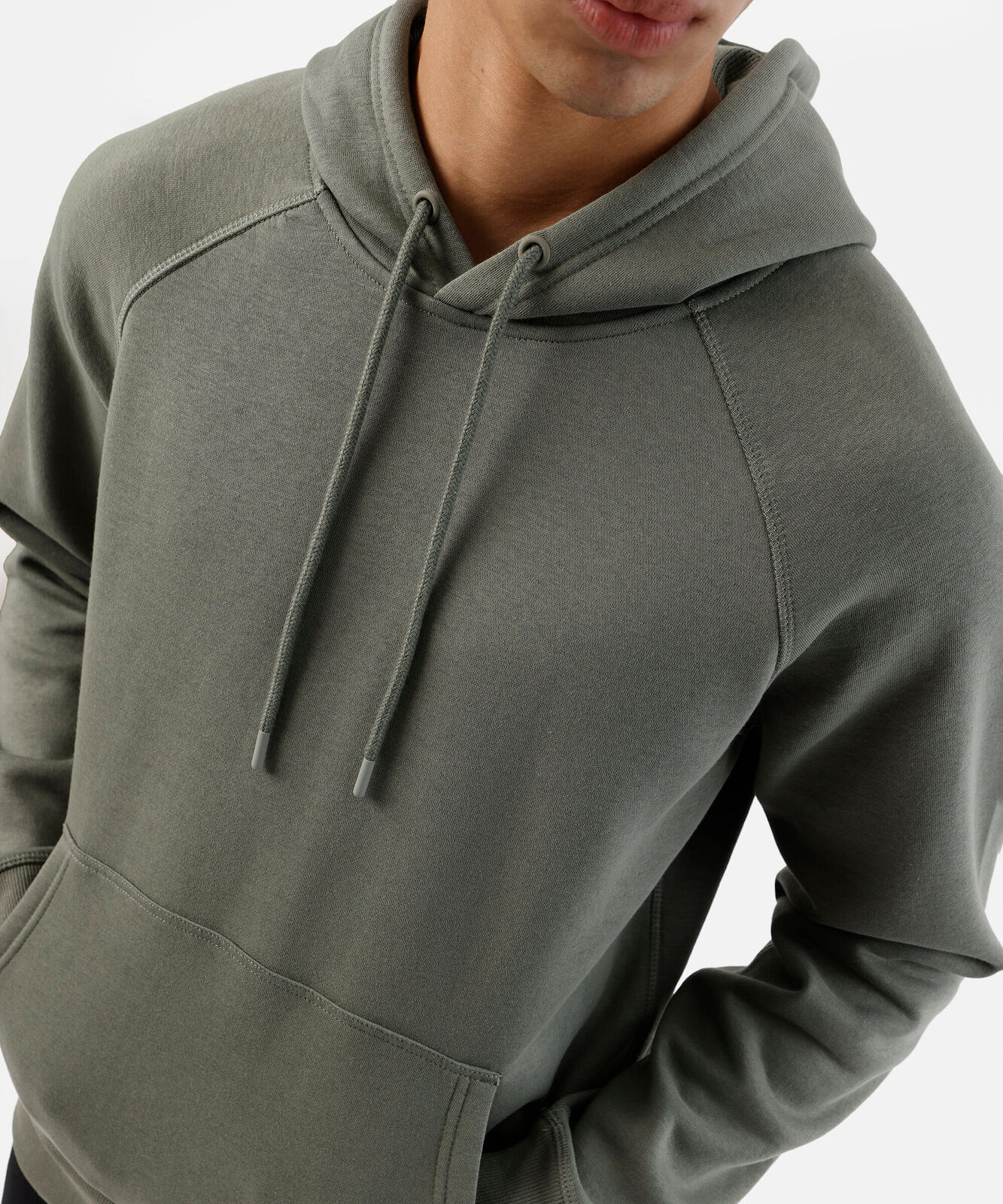blusão básico masculino de moletom com capuz verde