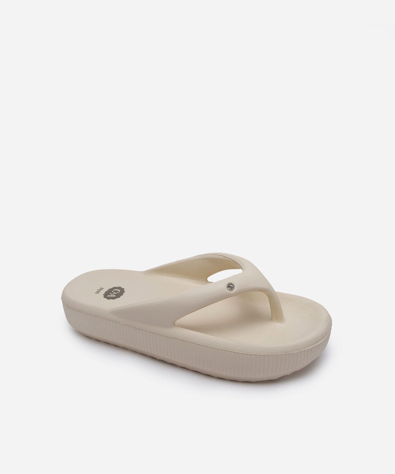 chinelo nuvem com brilho off white