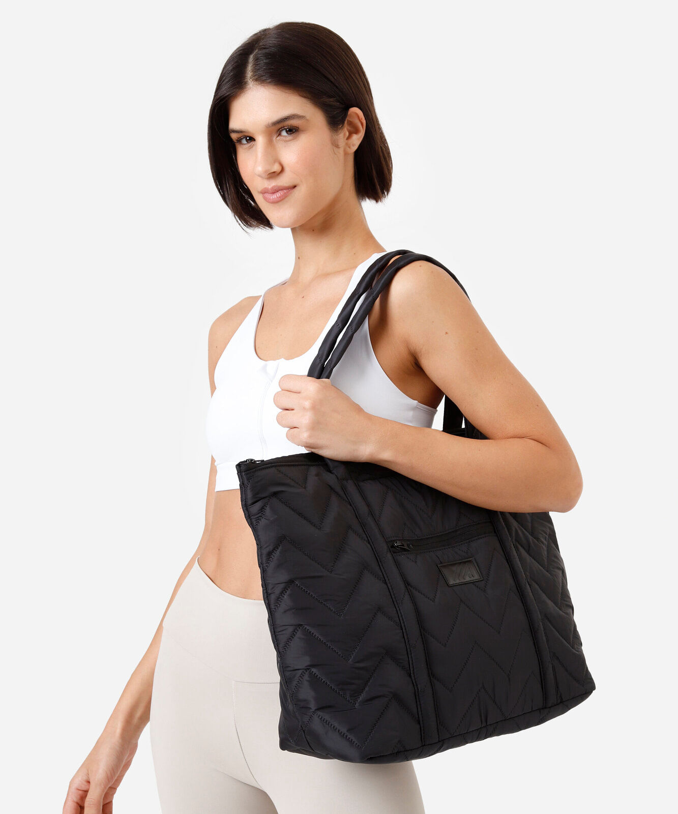 bolsa tote matelassê preta