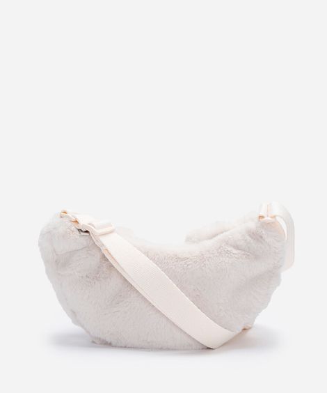 bolsa infantil de pelúcia coelho bege