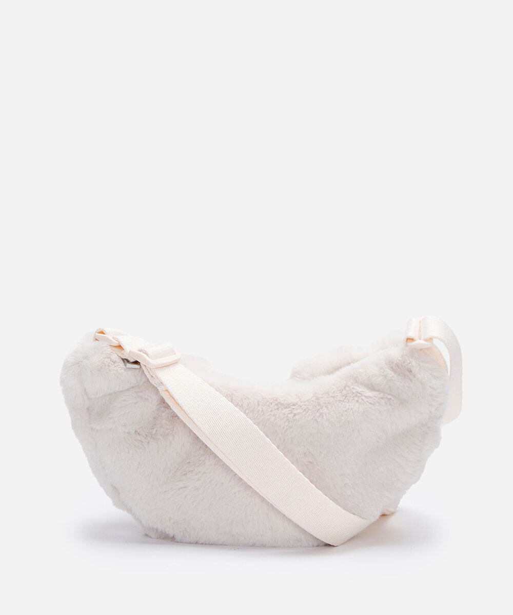 bolsa infantil de pelúcia coelho bege