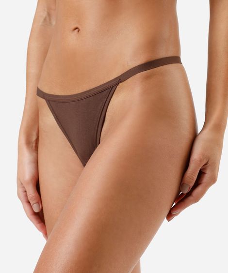 kit de 2 calcinhas string biquíni de algodão colorido