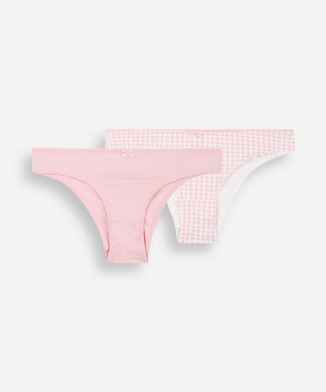 kit de 2 calcinhas biquíni feminina de poliamida colorido