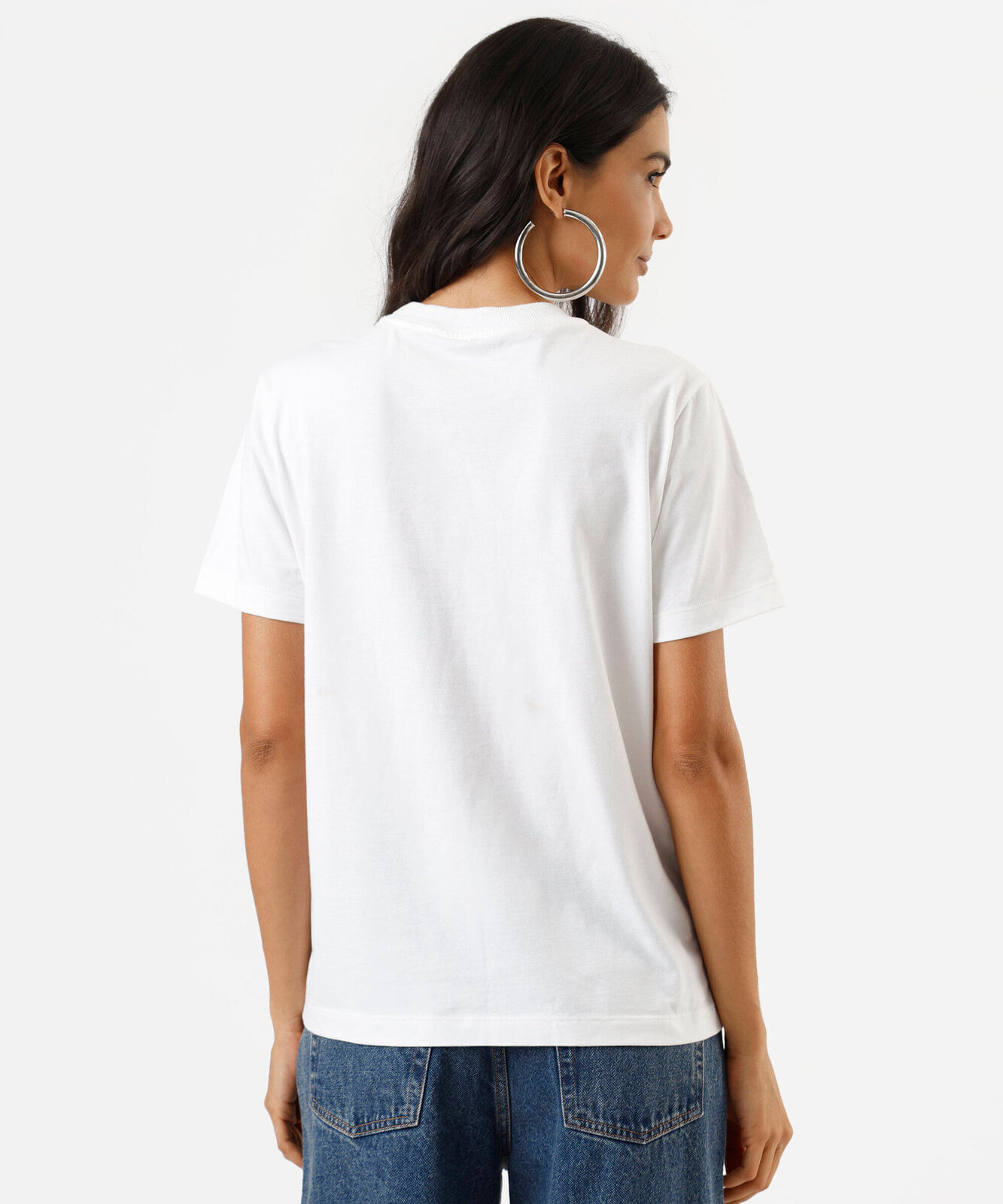 camiseta feminina de algodão manga curta hot like latina off white