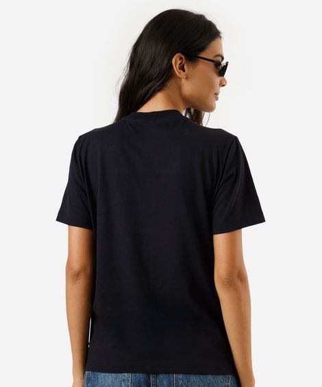 camiseta feminina der algodão manga curta latinas do it better preta