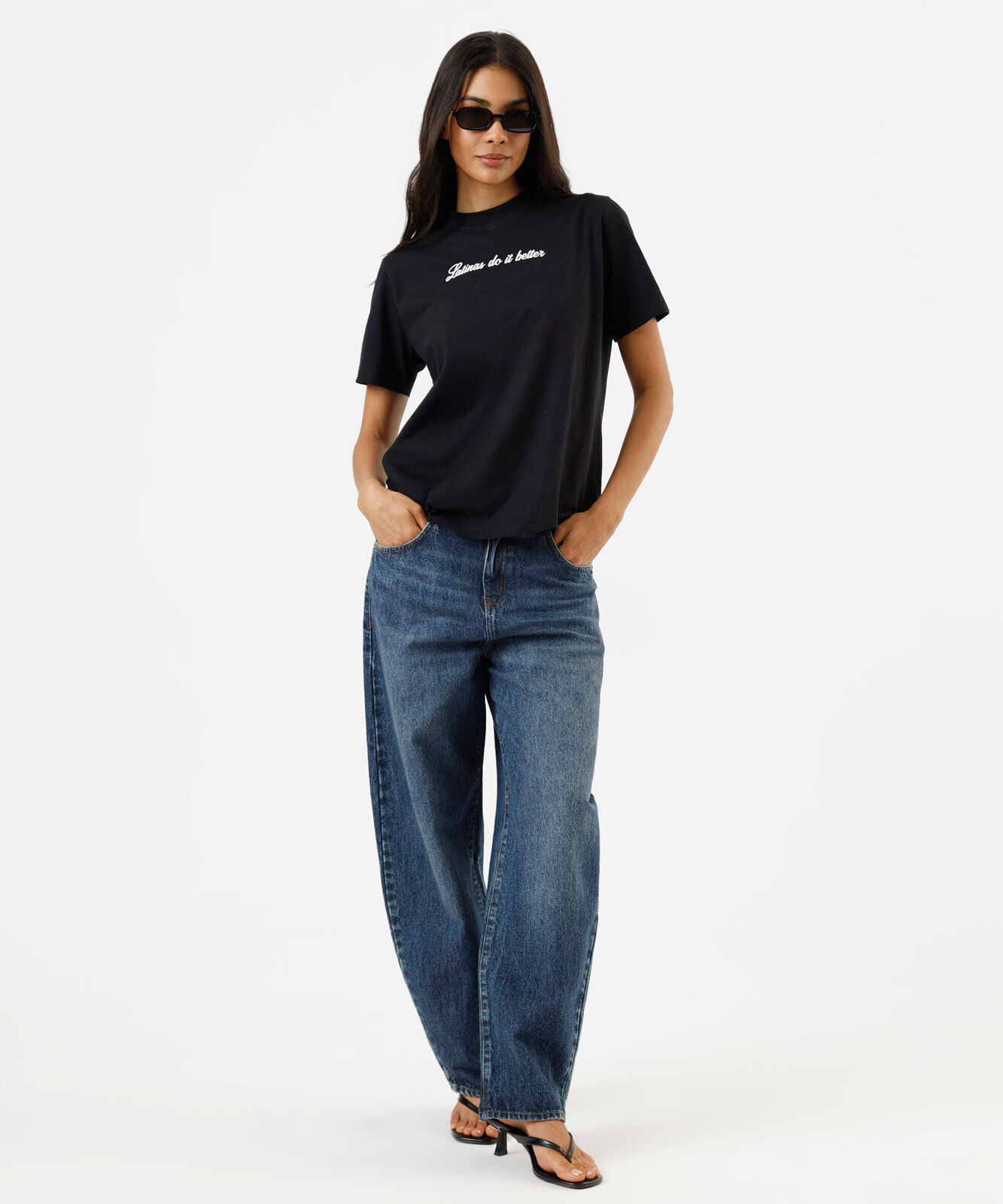 camiseta feminina der algodão manga curta latinas do it better preta