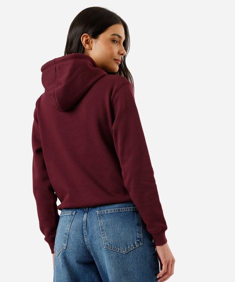 blusão de moletom feminino bordado soho vinho