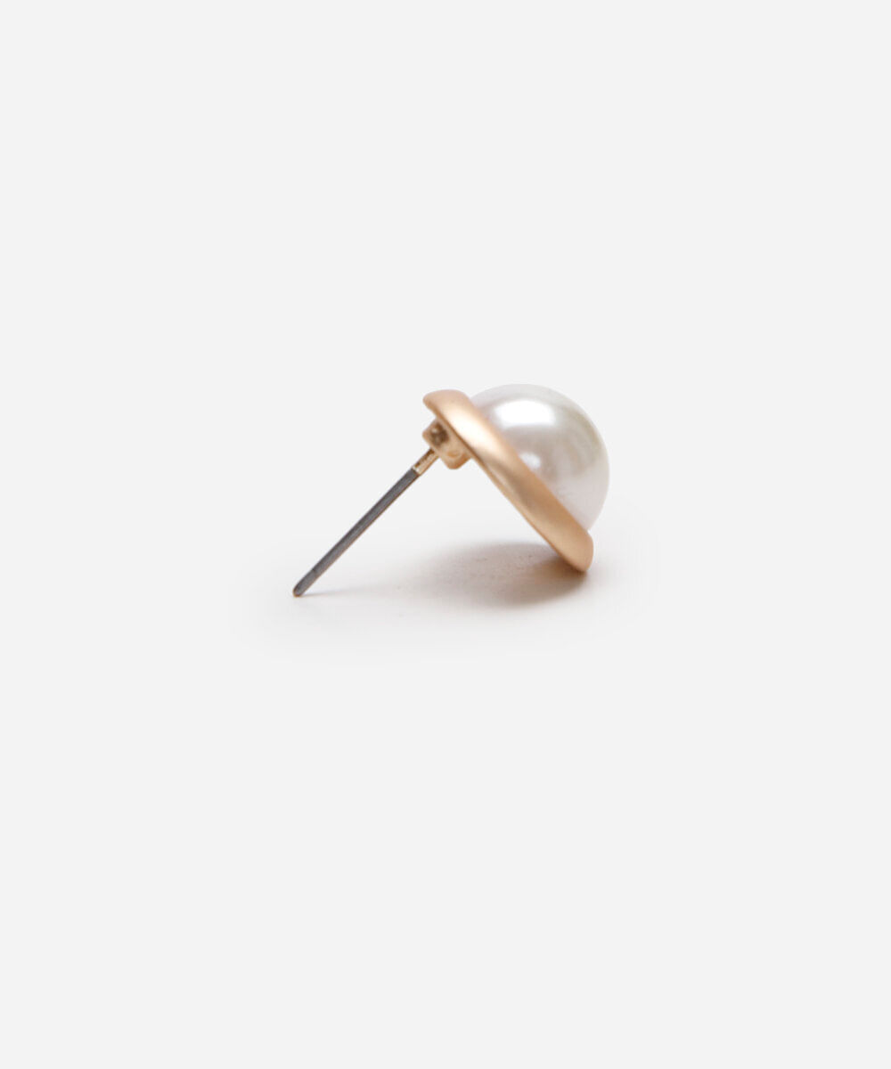 kit brinco e colar de pérola dourado