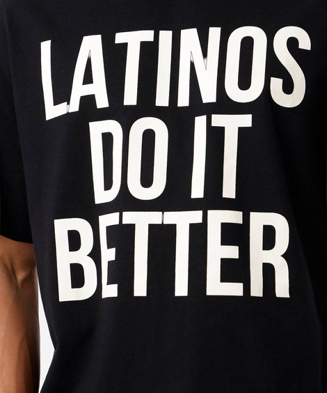 camiseta masculina de algodão manga curta latinos do it better preta