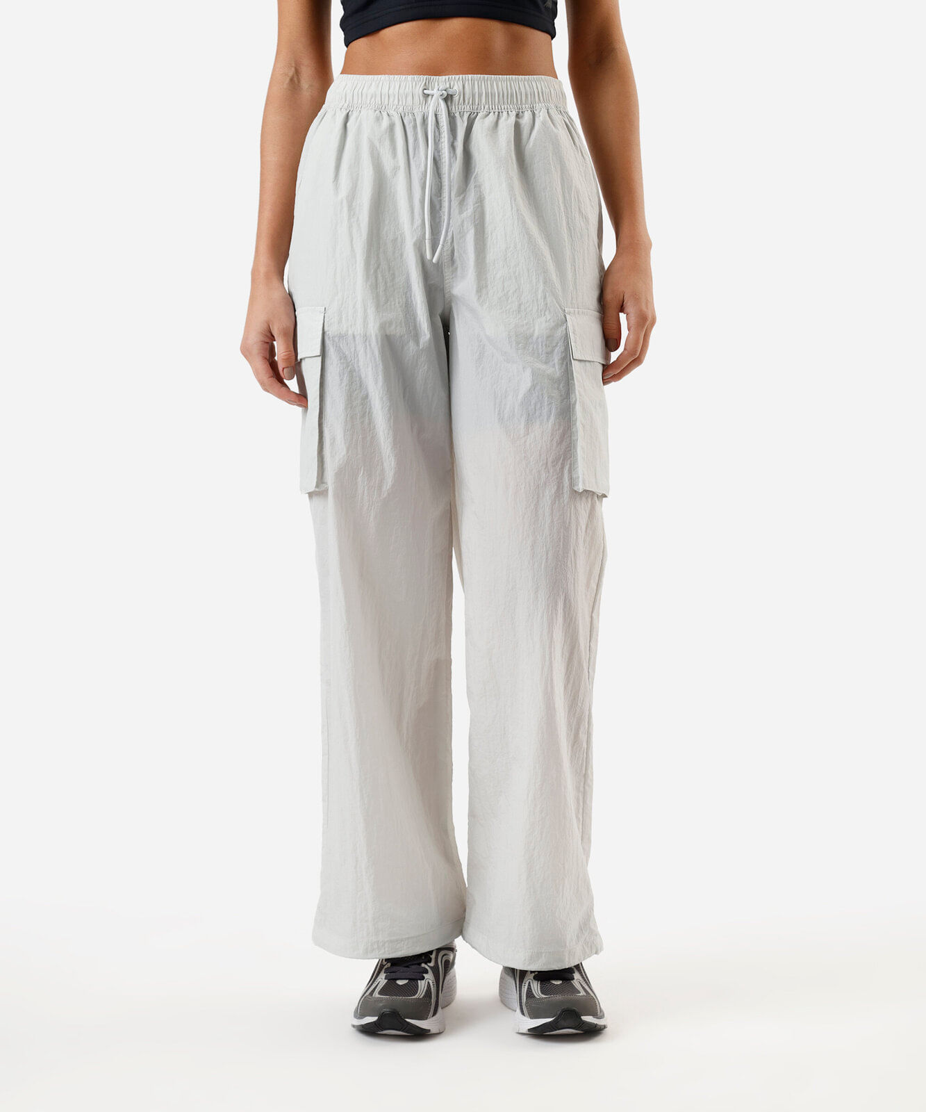 calça cargo feminina de poliamida esportiva cinza